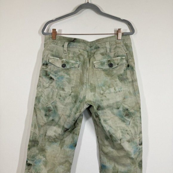 Anthropologie The Wanderer Pants Womens Size 29 Tie Dye Green High Rise Pants - Picture 5 of 9